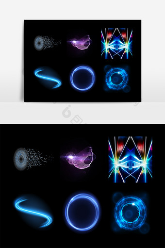 蓝色商务科技光效设计素材图片