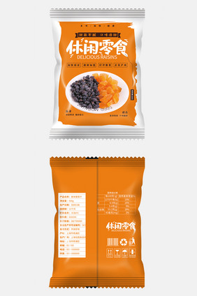 红色大气简约休闲零食食品包装设计