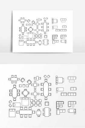 家具装修平面图设计素材
