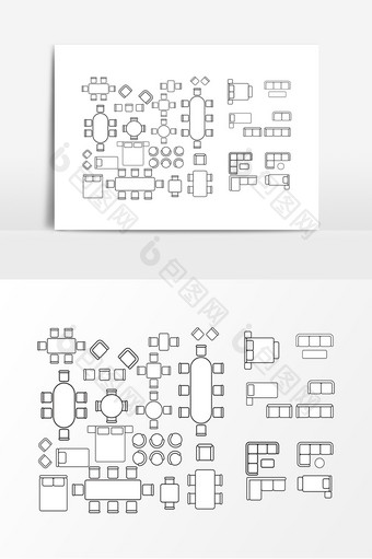 家具装修平面图设计素材图片