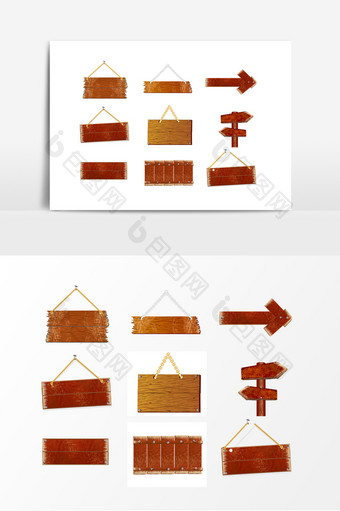 木板指向标设计素材图片