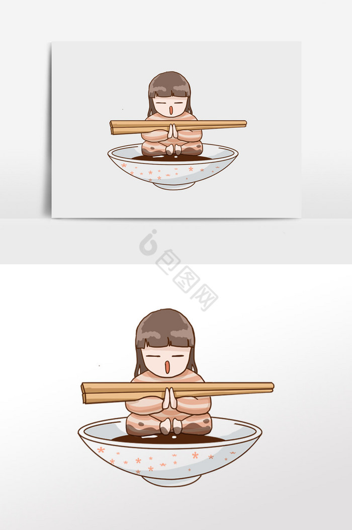 二次元表情包寿司娘之蘸酱油图片