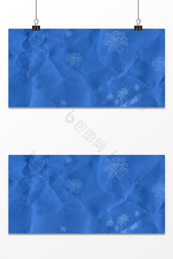蓝色褶皱牛皮纸花瓣背景图片