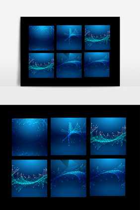 蓝色科技线条元素