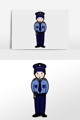 人民警察交警叔叔插画