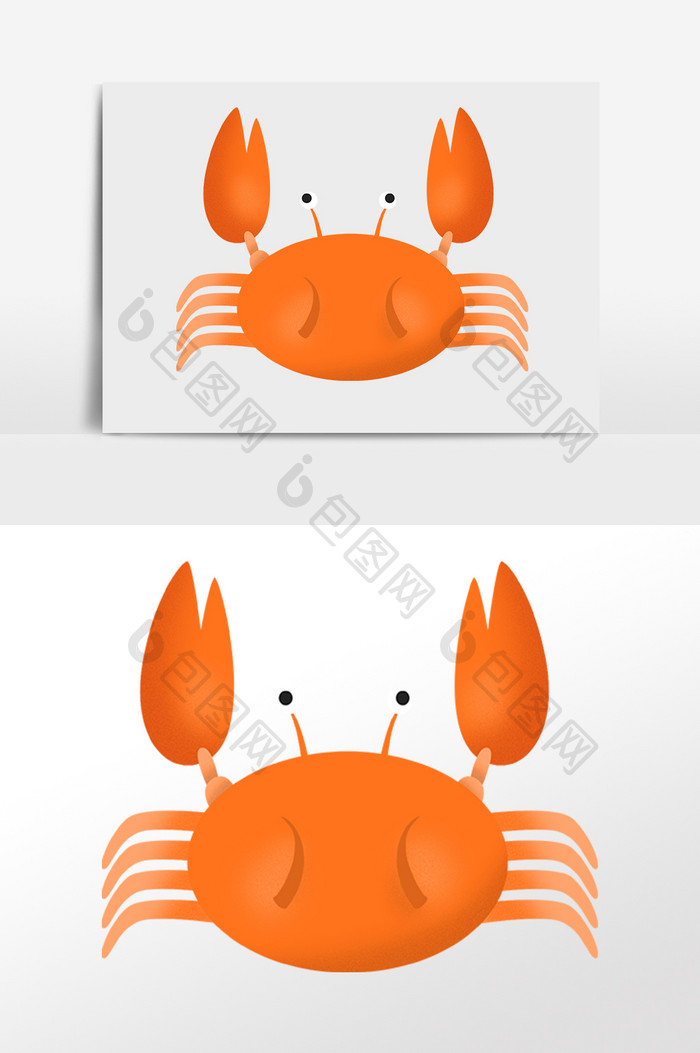 手绘海洋生物水生物螃蟹插画