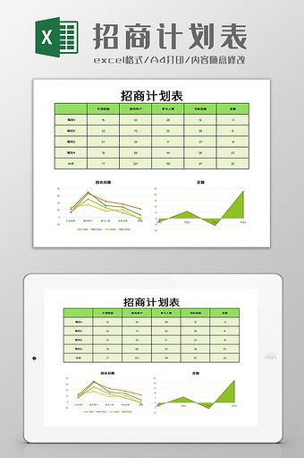 招商计划表Excel模板图片