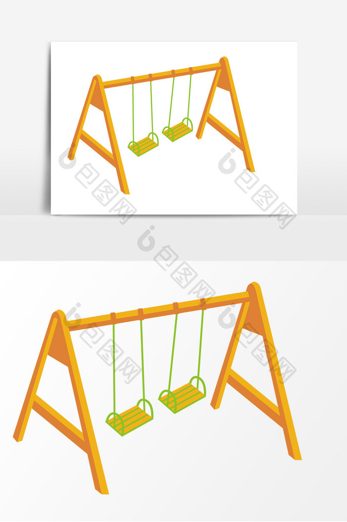 卡通秋千矢量元素