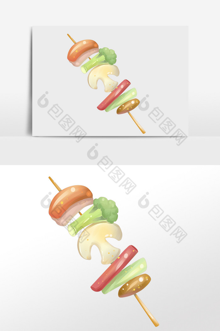 美味食物烧烤烤串插画图片图片