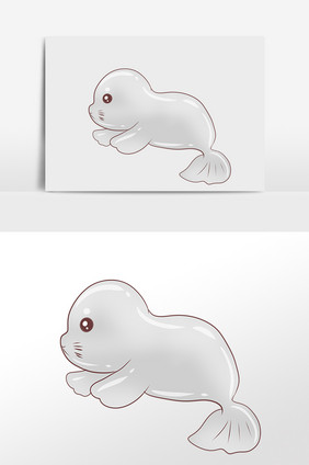 海洋生物动物海狮插画