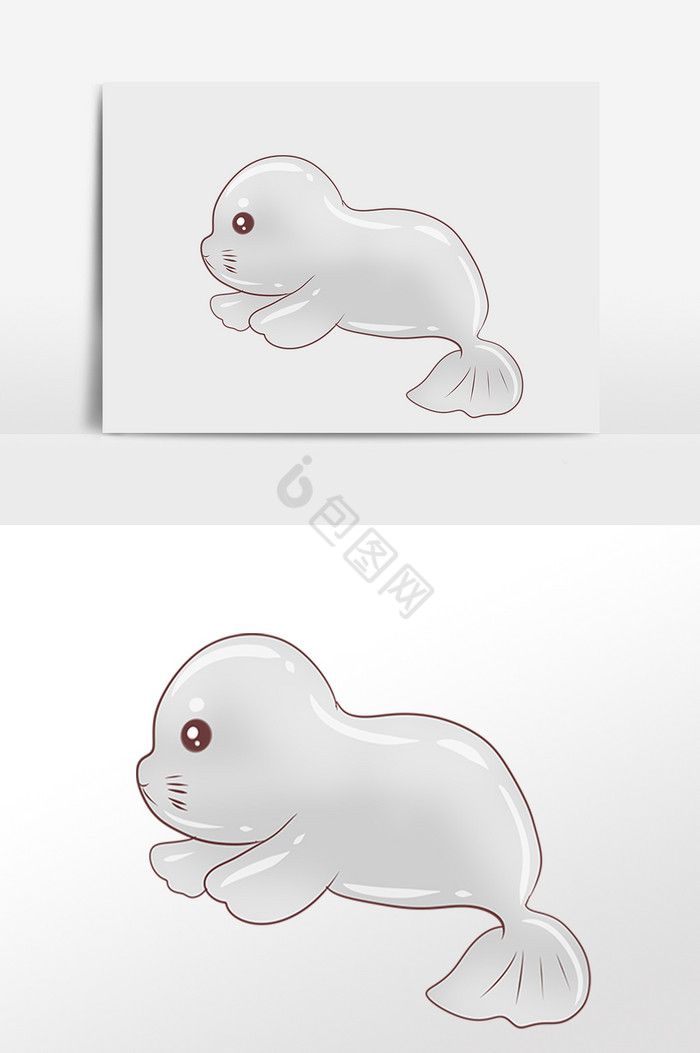 海洋生物动物海狮插画图片
