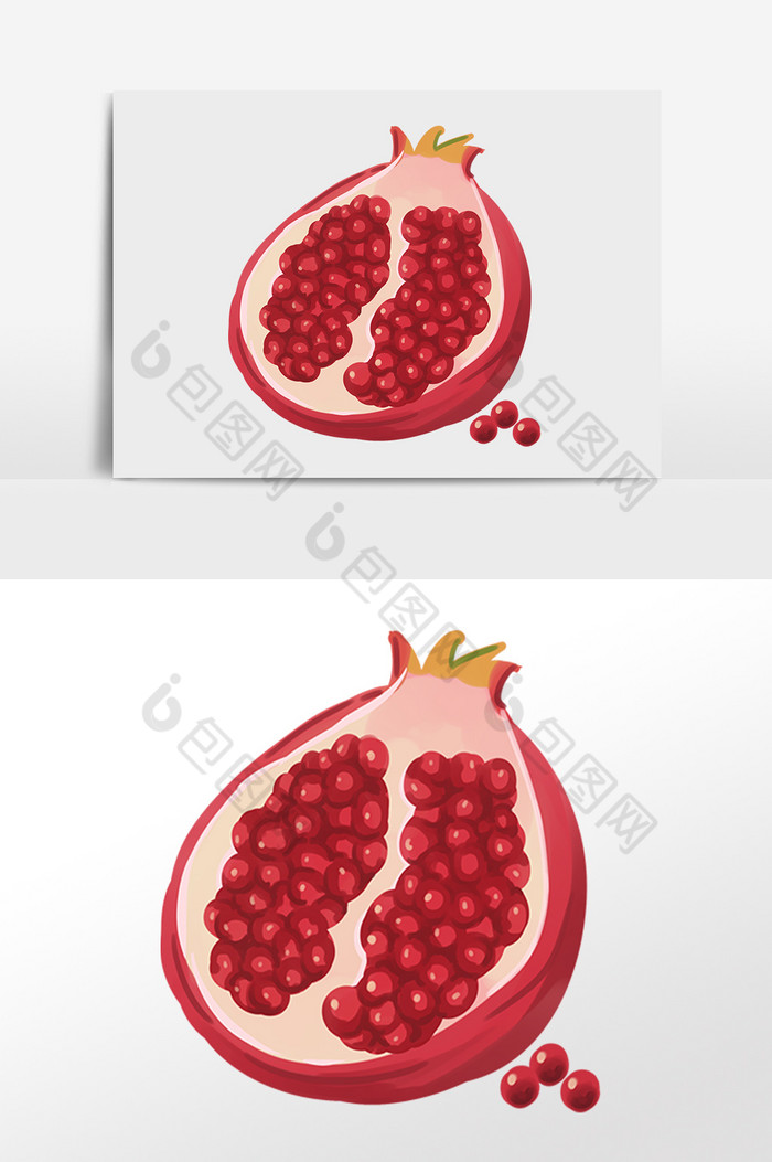 夏季美味新鲜水果石榴插画图片图片