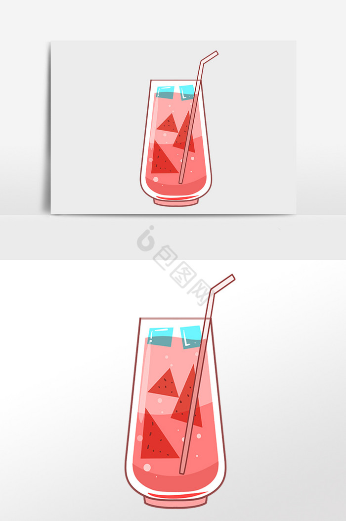 夏季旅游饮品果汁插画图片
