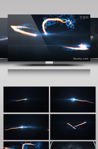 拖尾粒子光线爆炸logo片头动画AE模板图片