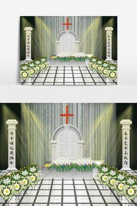 欧式奢华灵堂设计效果图