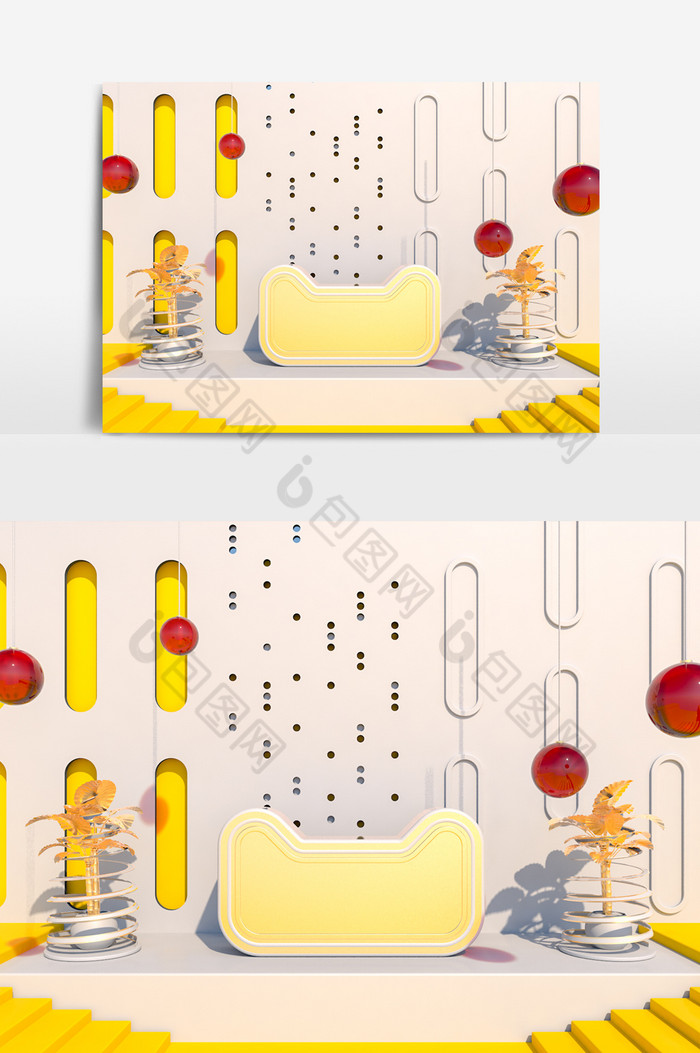 C4D天猫头电商场景标准渲染器图片图片