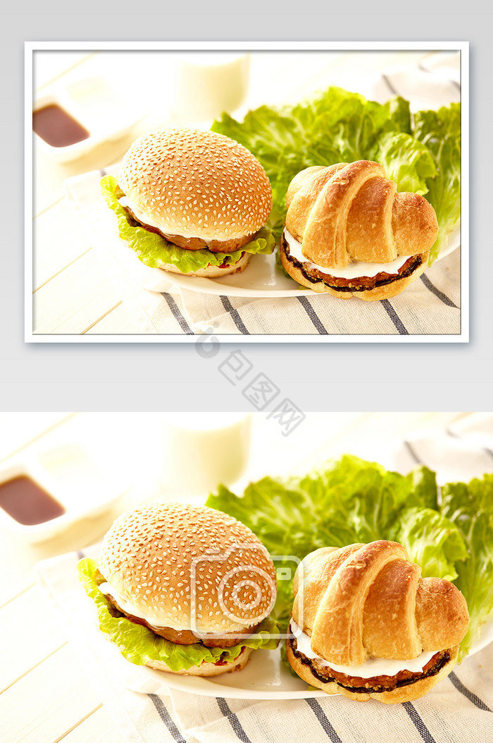 高清美食黑胡椒鸡腿汉堡摄影图图片
