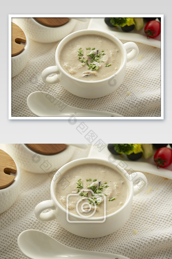 高清美食奶油菌菇汤摄影图图片图片
