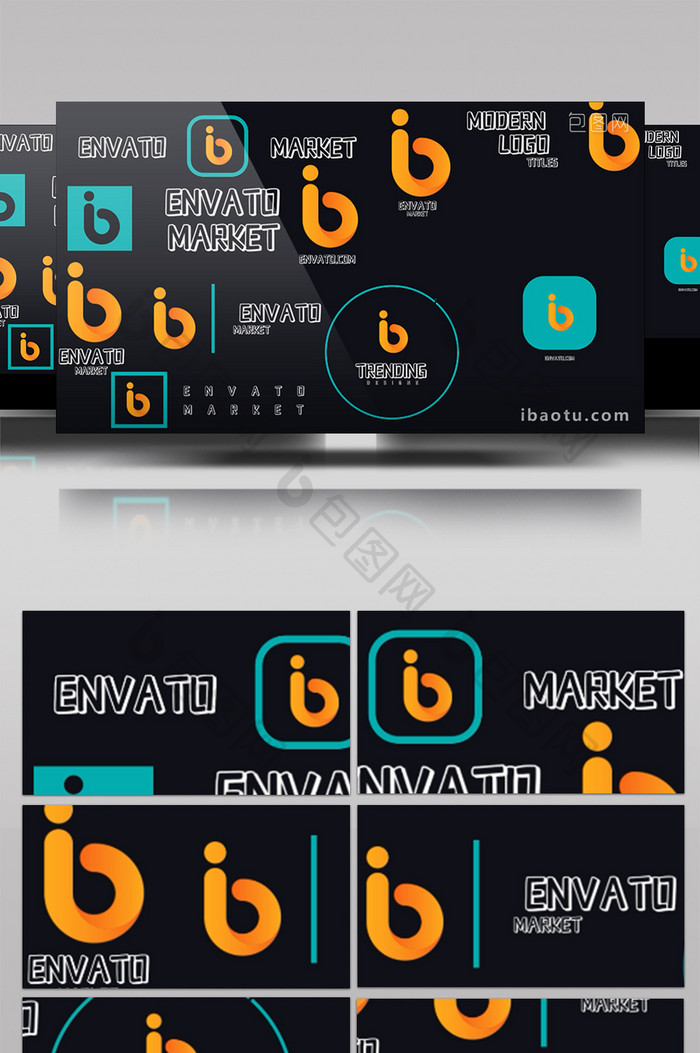 logo字幕标题框框动态包装模板