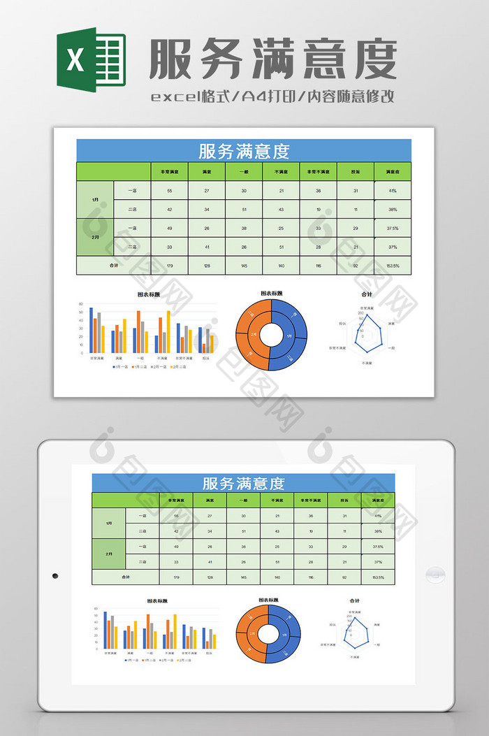 服务满意度Excel模板