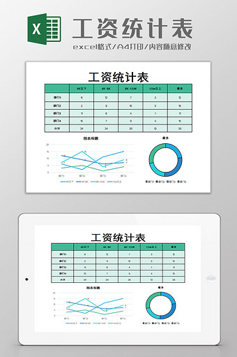 工资统计表Excel模板图片