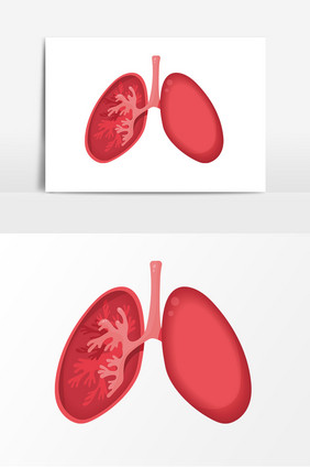 卡通器官肺部元素