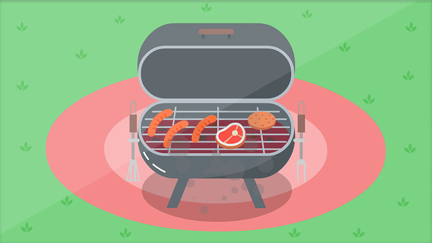 烧烤架烤肉烤香肠动图GIF图片