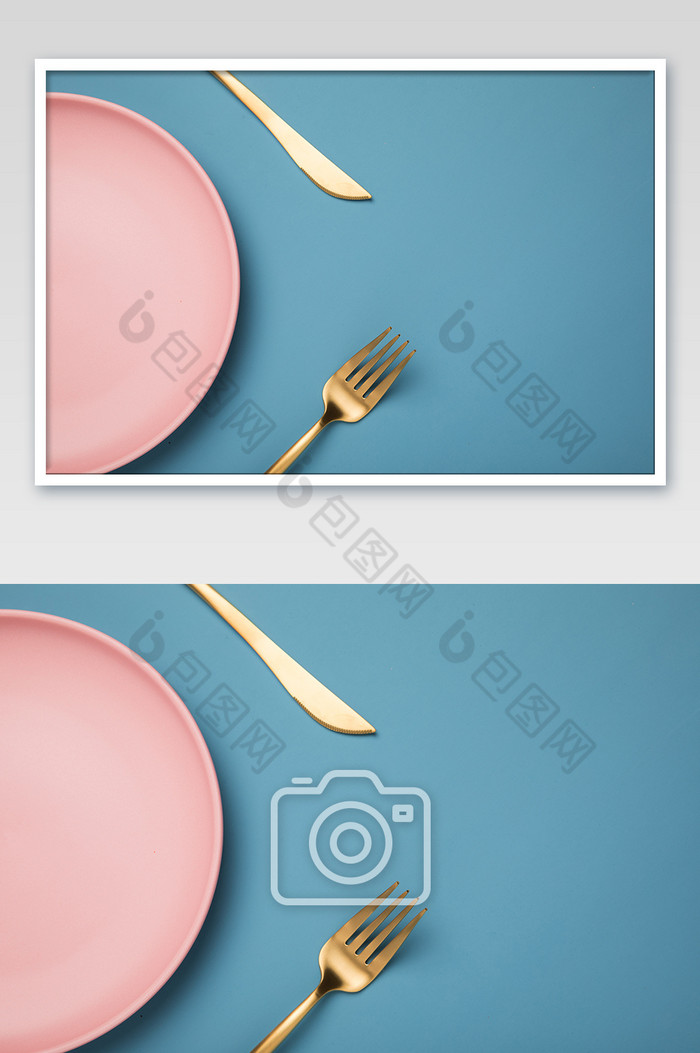 西餐餐具刀叉撞色图片图片