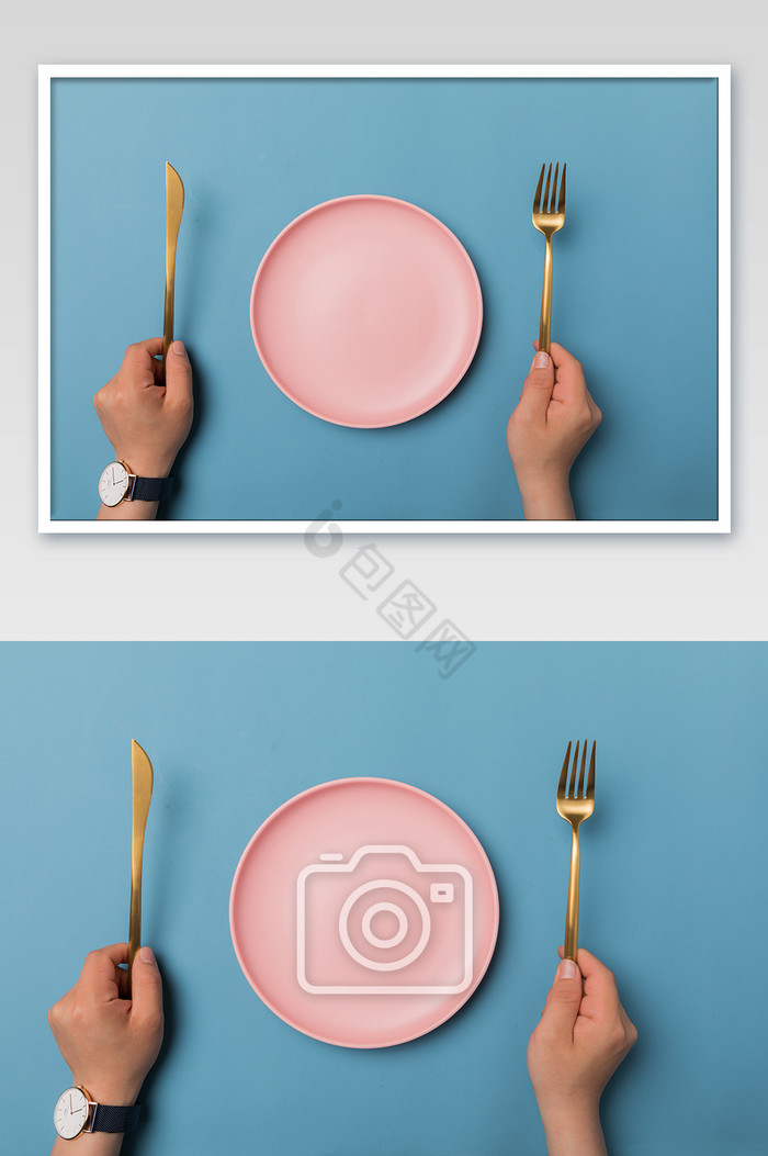 准备用餐使用刀叉图片