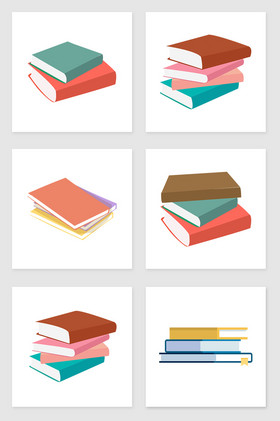 摞在一起的书套图插画图片
