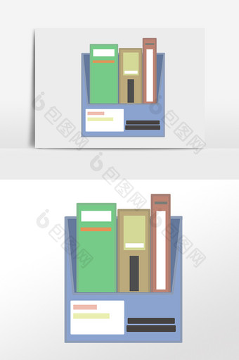 手绘卡通商务办公用品文件夹文件插画图片