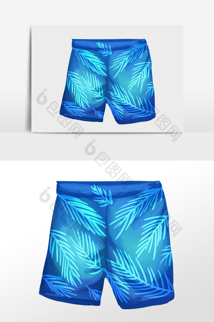 夏季海滩男士沙滩裤插画图片图片