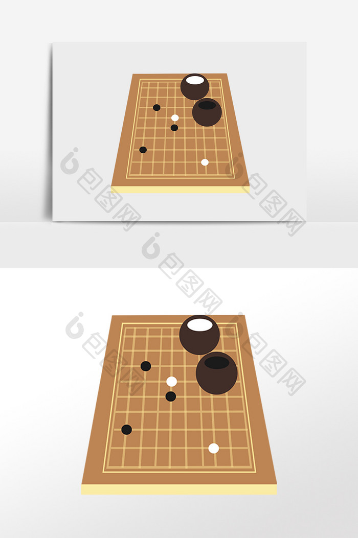 手绘古风游戏围棋五子棋插画