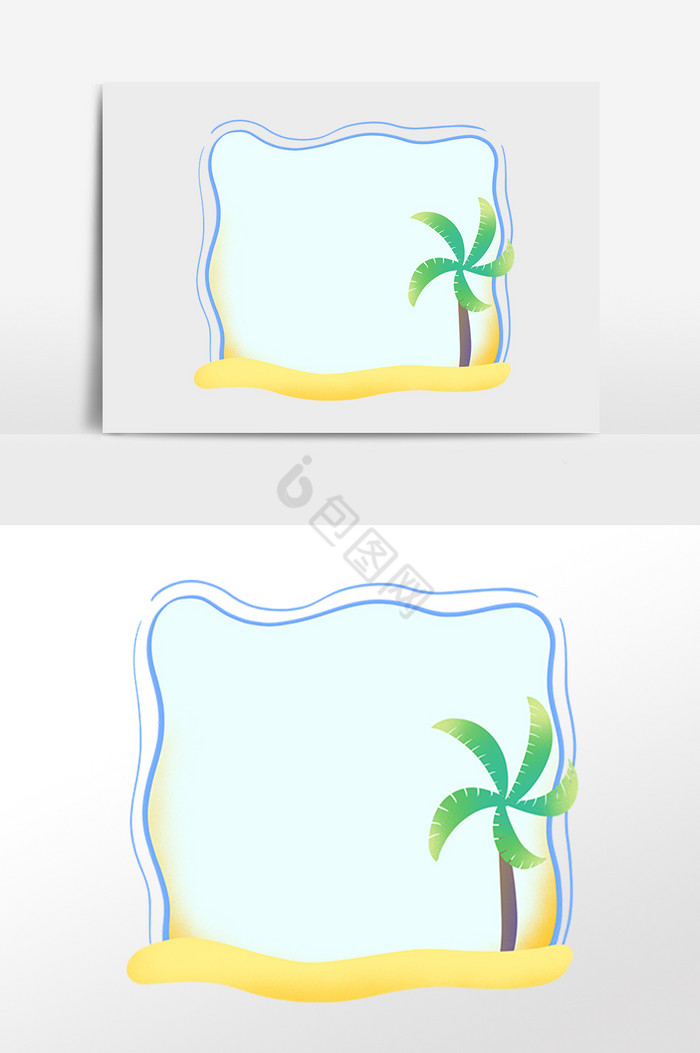 植物椰树树木边框插画图片
