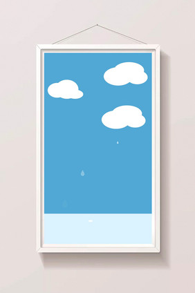 蓝色卡通多云下雨动画GIF动态插图