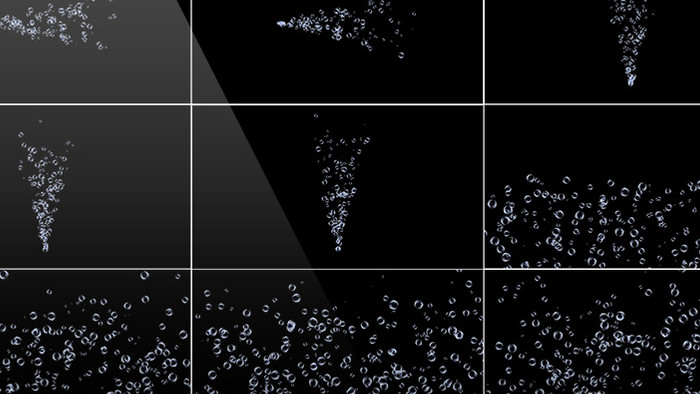3组带通道水气泡冒出视频素材