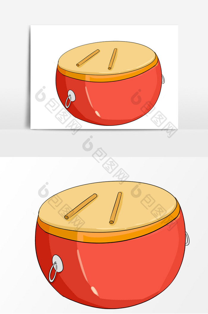 端午节打鼓手绘元素