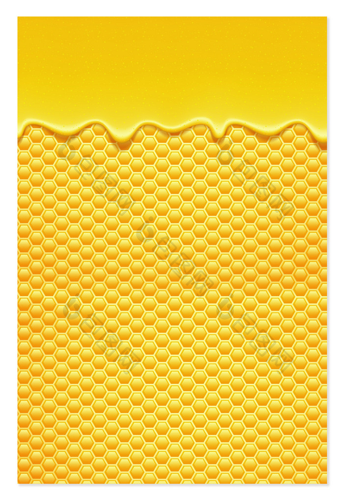 黄色香甜蜂蜜流体蜂巢纹理美食背景