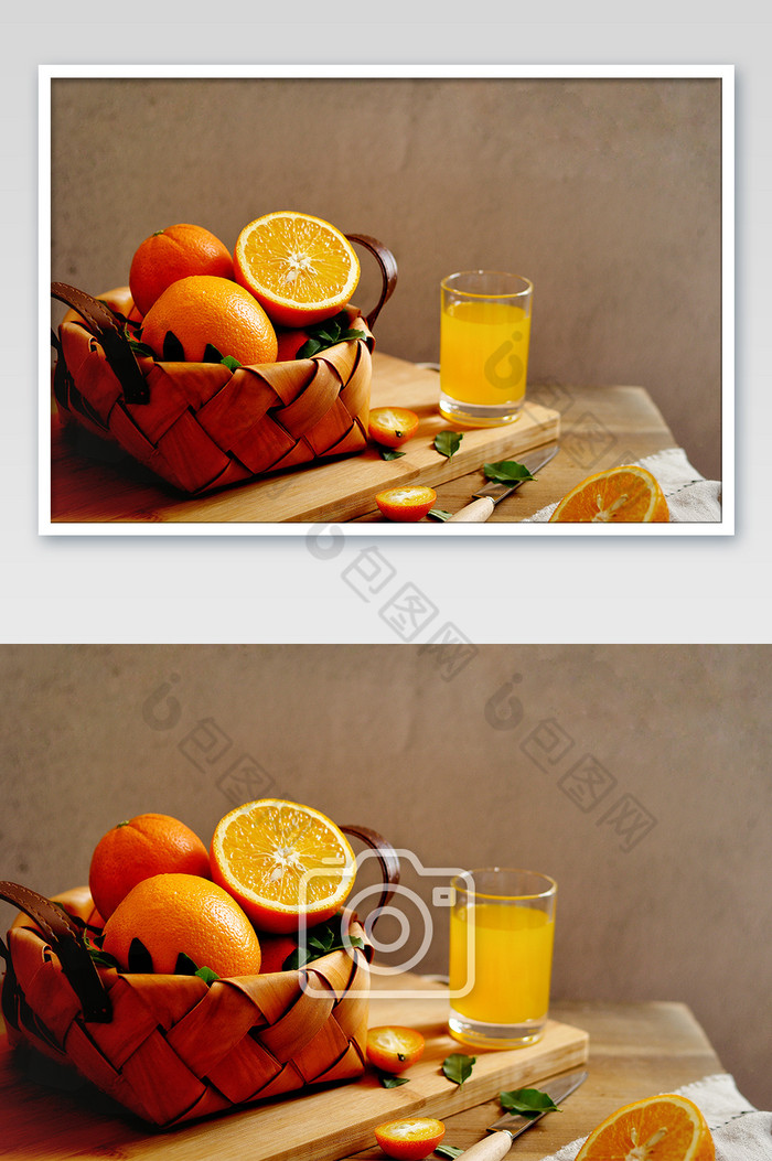 橙子脐橙柑橘橙汁鲜榨果汁图片图片