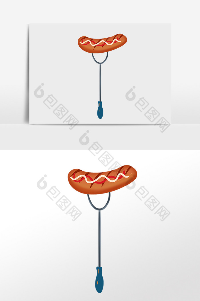 餐饮美味烤热狗插画图片图片