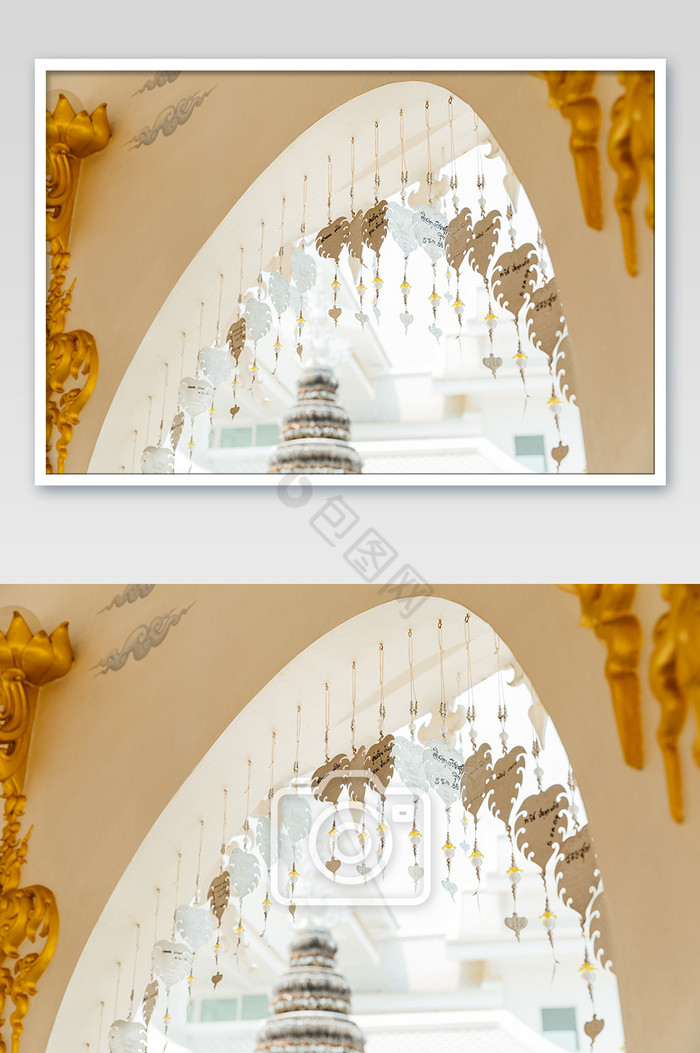 泰国庙宇白色拱门摄影图片
