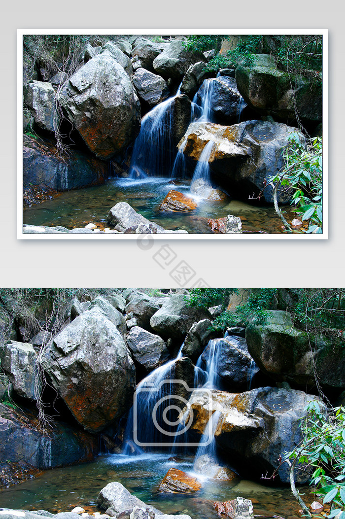 山涧清澈水流慢速摄影图图片图片