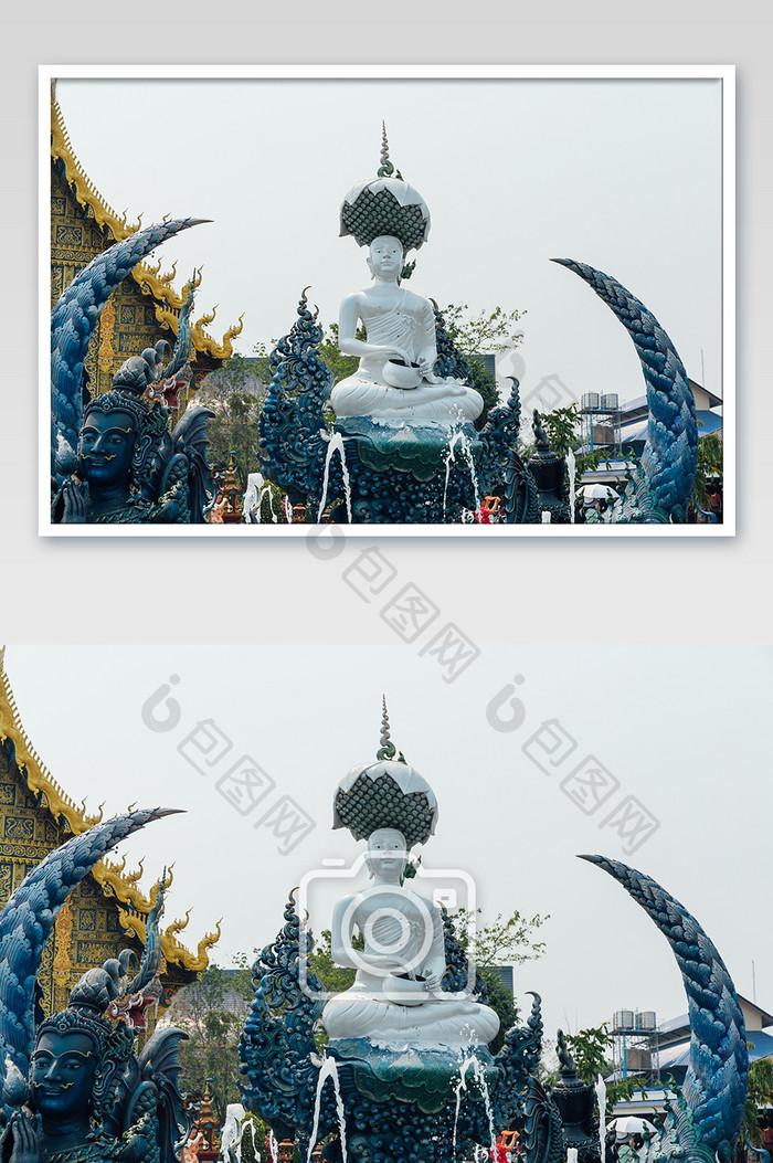 泰国蓝色庙宇外部风景图片