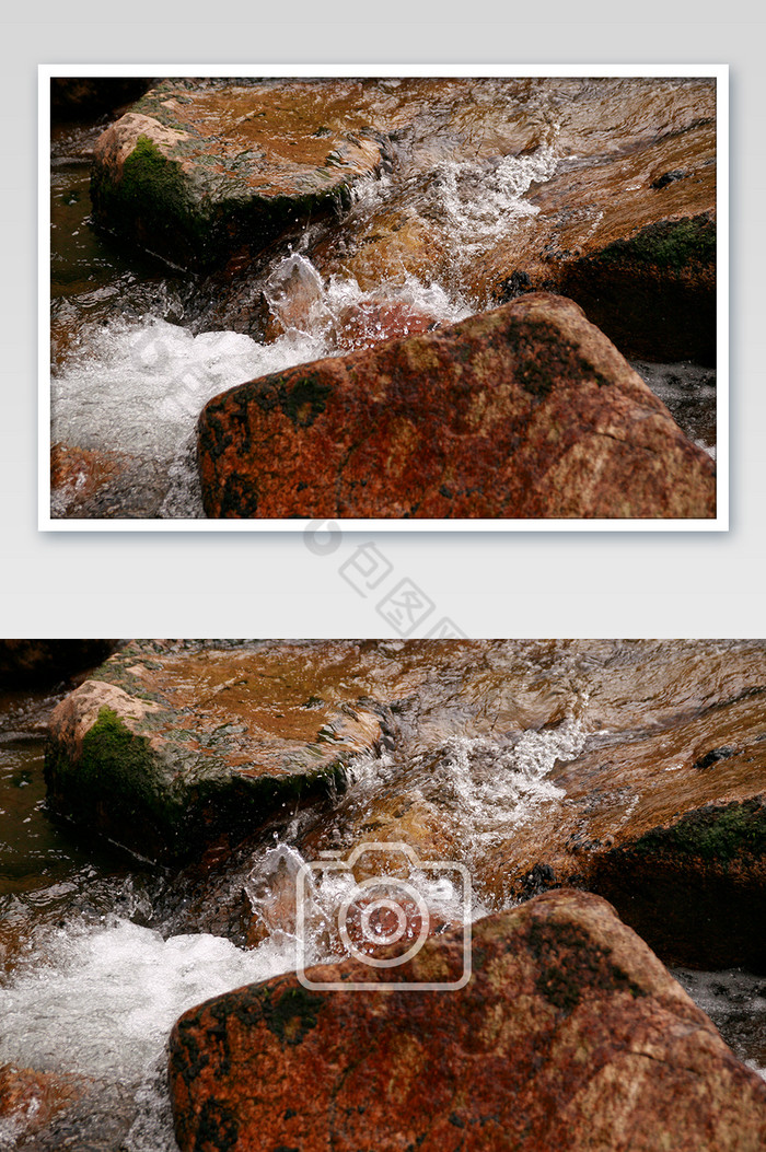 清澈山涧溪流浪花摄影图图片图片