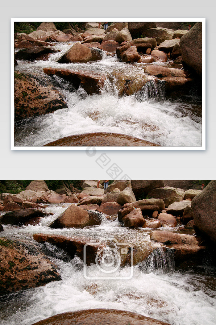山涧清澈溪流流水摄影图图片