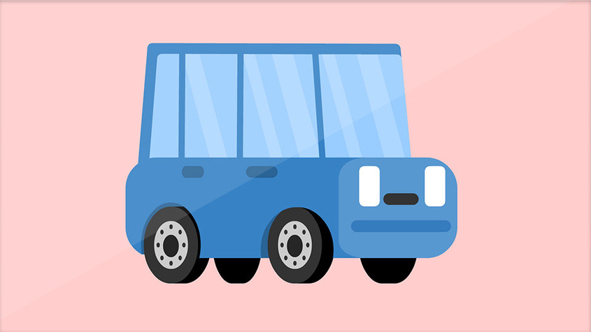 行驶的卡通蓝色小车动图GIF图片