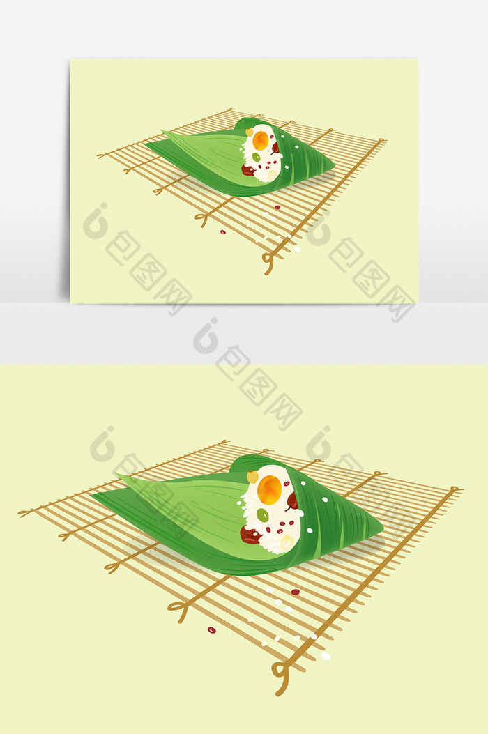 粽子三角形绿叶图片
