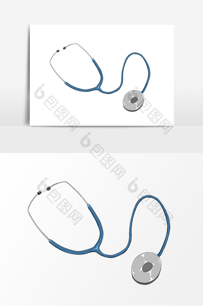 手绘听诊器医疗元素