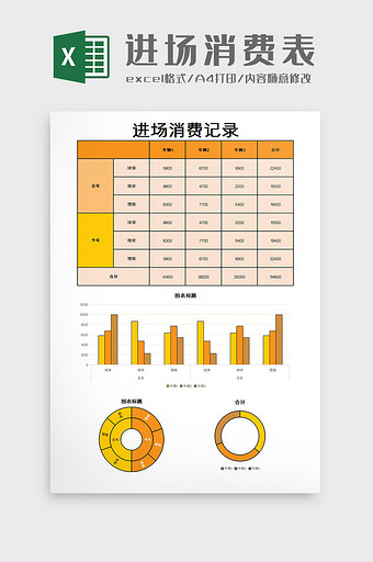 进场消费表Excel模板图片