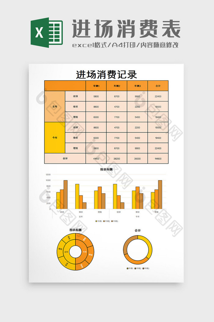 进场消费表Excel模板